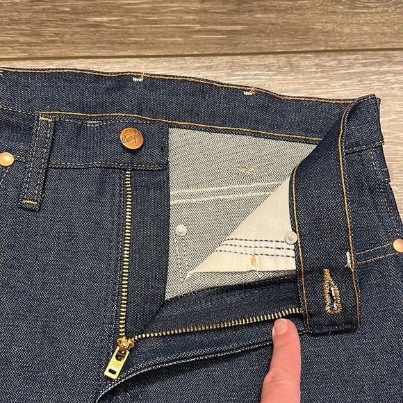 WRANGLER VINTAGE JEANS RETRO ORIGINAL COWBOY CUT JEANS DARK WASH SIZE 28x30 NWT - Picture 7 of 10